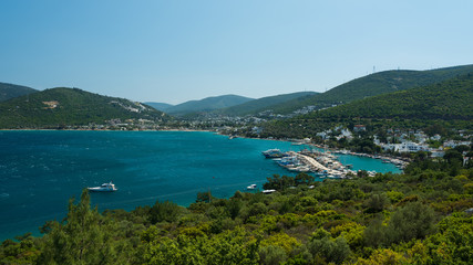 Fototapeta na wymiar Panoramic view of Torba Bay, Bodrum, Turkey 