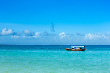 Beautiful sky and blue sea . tropical beach