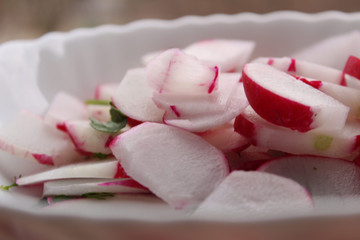 Spring radish salad. The first vitamins. Tasty and healthy.