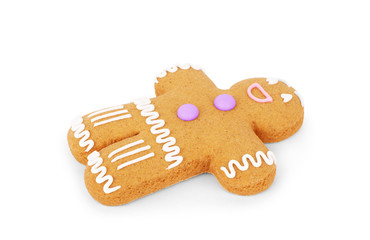 Gingerbread classic cookie hero isolated