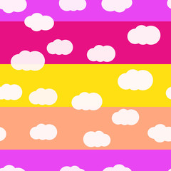 Clouds bright colors seamless pattern vector