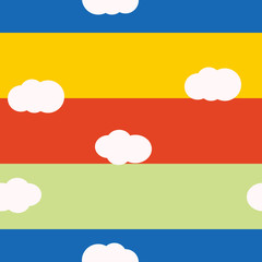 Clouds bright colors seamless pattern vector