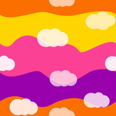 Clouds bright colors seamless pattern vector