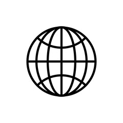 The globe icon. Globe symbol. Flat Vector illustration