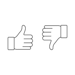 thumbs up and thumbs down
