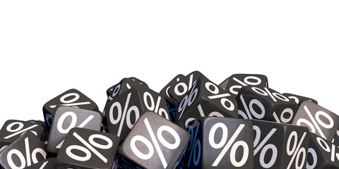Many black percent cubes