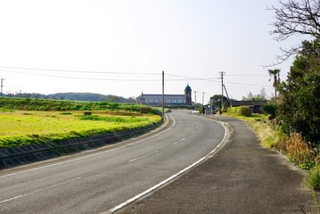 Fototapeta premium 長崎県平戸の田平教会遠景