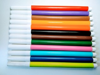 A set of colour marker isolated on white background