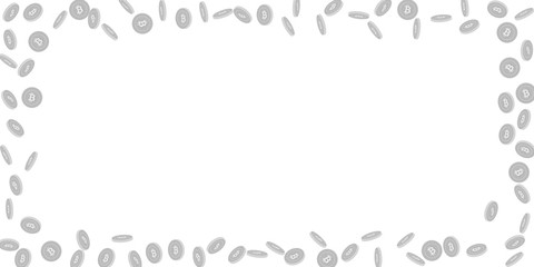 Bitcoin, internet currency coins falling. Scattere