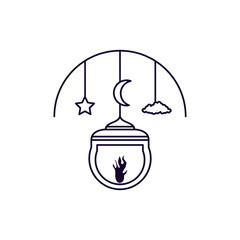 Ramadan Kareem lamps hanging