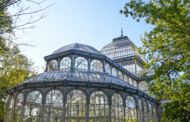 Fototapeta na wymiar The Glass Palace in the Retiro Park, Madrid