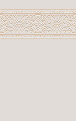 Ornamental floral patterned stone relief in arabic architectural style of islamic mosque,greeting card for Ramadan Kareem