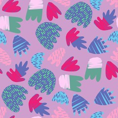 Contemporary hand drawn blots backdrop. Abstract floral shapes