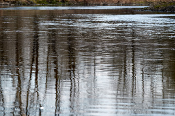 Blue river water surface.