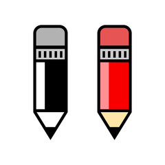 Pencil vector icons on white background