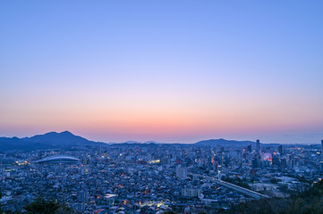 Naklejka premium 地方都市の夕暮れ【福岡県北九州市】