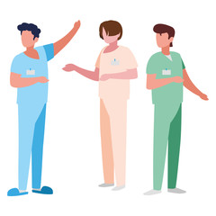 male medicine workers with uniforms