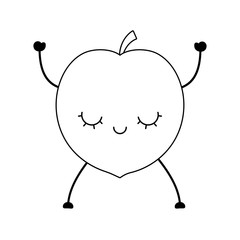 peach fruit kawaii character