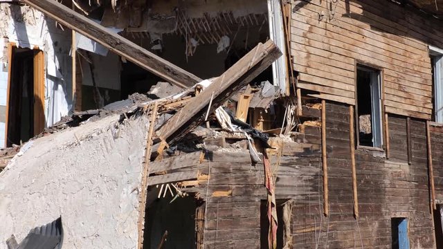 destroyed old house in the province of Russia, poverty