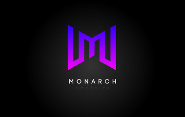 Purple Magenta M Logo. M Letter Icon Design Vector