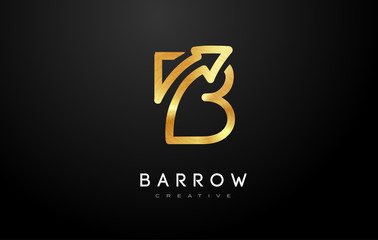 Golden B Logo. B Letter Icon Design Vector