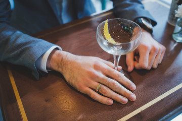 man with glass of wine