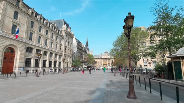 PARIS, FRANCE - APRIL 22, 2019: Street view of Paris city, France.