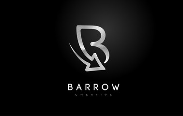 Silver B Logo. B Letter Icon Design Vector