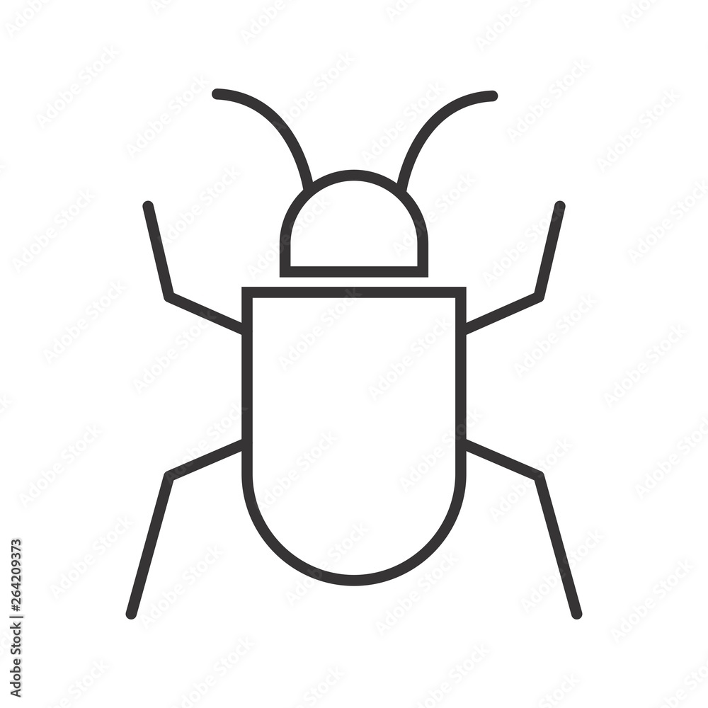 Sticker Bug Line Black Icon