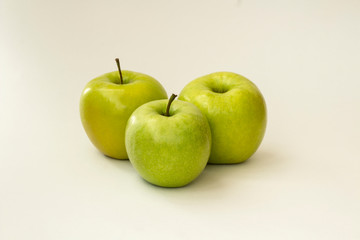 Green apple on white background