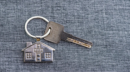 key chain with house symbol and key,Real estate concept