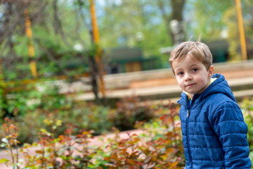 Small child running in a park