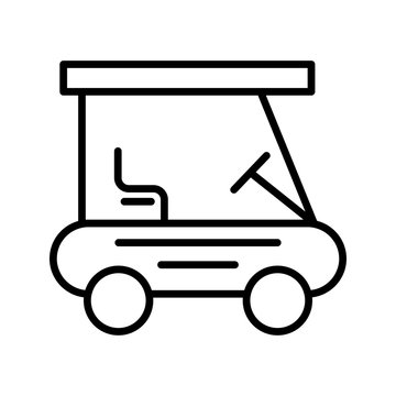 Golf Buggie Line Black Icon