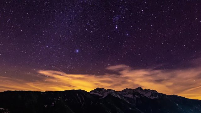 4K Timelapse Orion Constellation The Alps South Tyrol 1