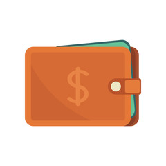 Wallet color icon simple flat style illustration isolated on white background