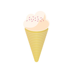 Ice cream color icon simple flat style illustration isolated on white background