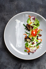 Green salad with microgreens