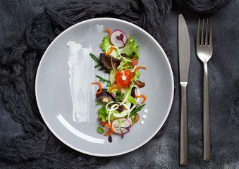 Green salad with microgreens