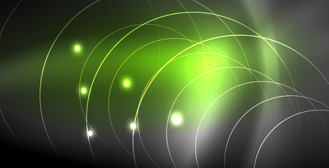 Glowing shiny neon colors with abstract lines, modern background