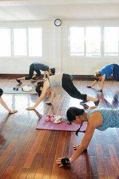 Women Doing Mountain Climber Exercise