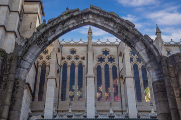 The fragment of Roman Catholic Cathedral of Saint-Jean in Lyon, France