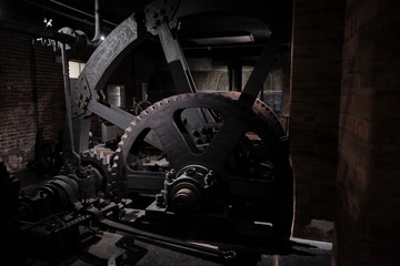 Fototapeta premium vintage old rotary machine heavy industry and machine building.