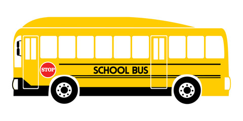 school bus yellow illustration vector