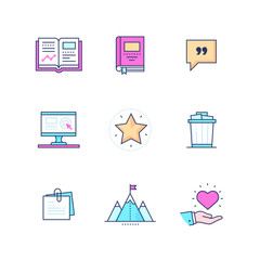 Business concepts - modern line design style icons set