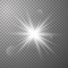 White shining vector sun