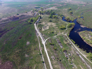 Drone quadrocopter  explores an abandoned milk farm. Totally marauded and vandalised.  Near Kiev,Ukraine