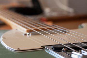 Fototapeta premium Electric guitar in close up with selective focus