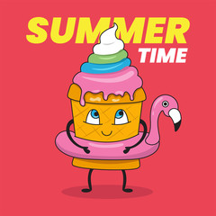 Icecream character summertime