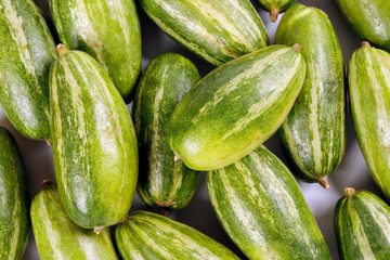 pointed gourd potol green vegetable on white background