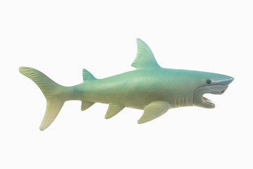  figure toy white shark isolated closeup image.